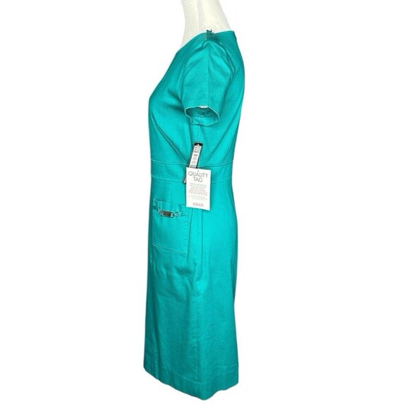 Tahari‎ Women's NWT Turquoise Linny Business Career Shift Dress 4/C34 - Picture 2 of 16